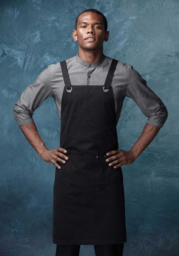 Mandil de chef negro modelo Hudson 2