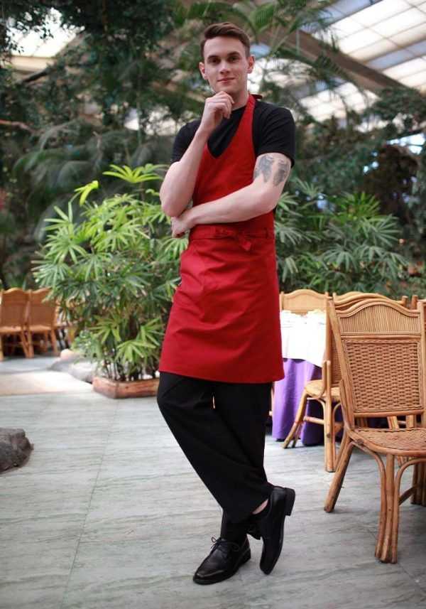 Mandil de chef rojo femenino modelo Malibú