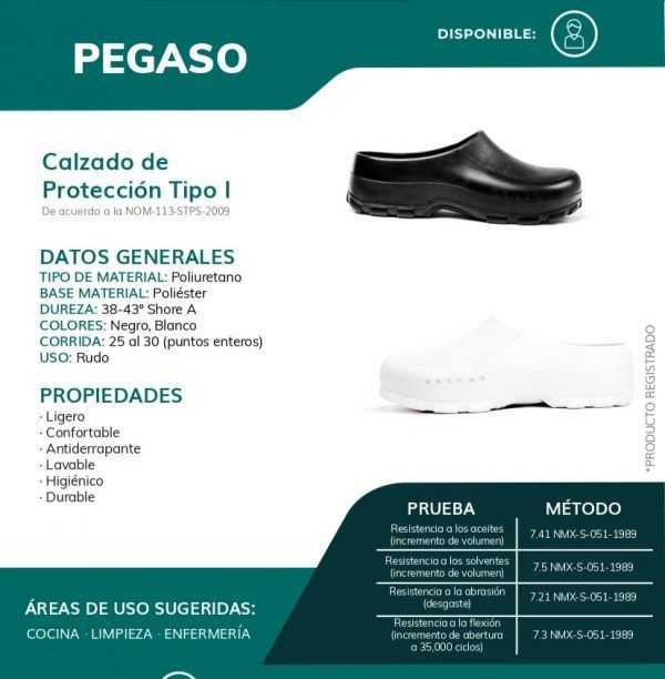 Catalogo de Zapatos para chef blanco y negro modelo Pegaso