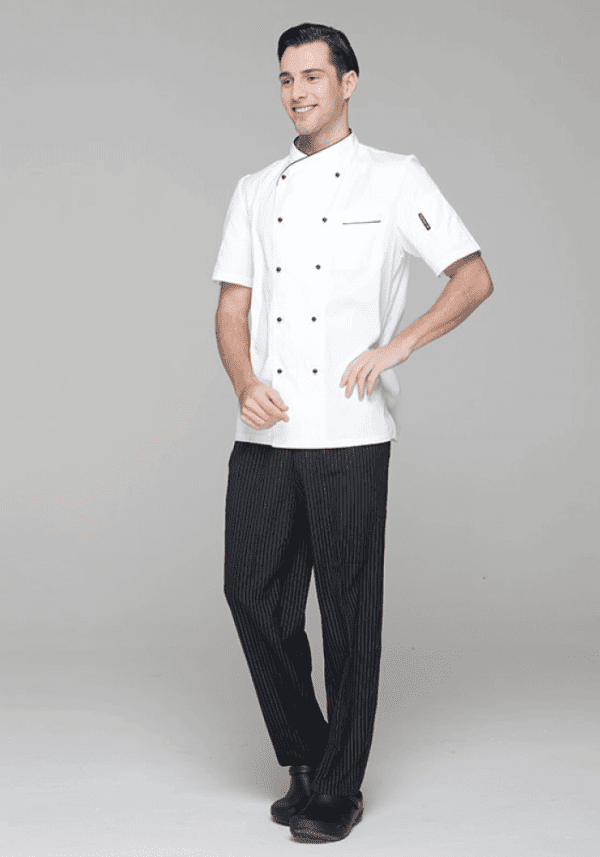 Pantalones para chef negro con rayas modelo Baggy