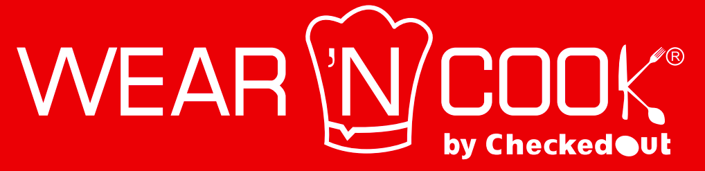 Logo Wearncook con fondo rojo